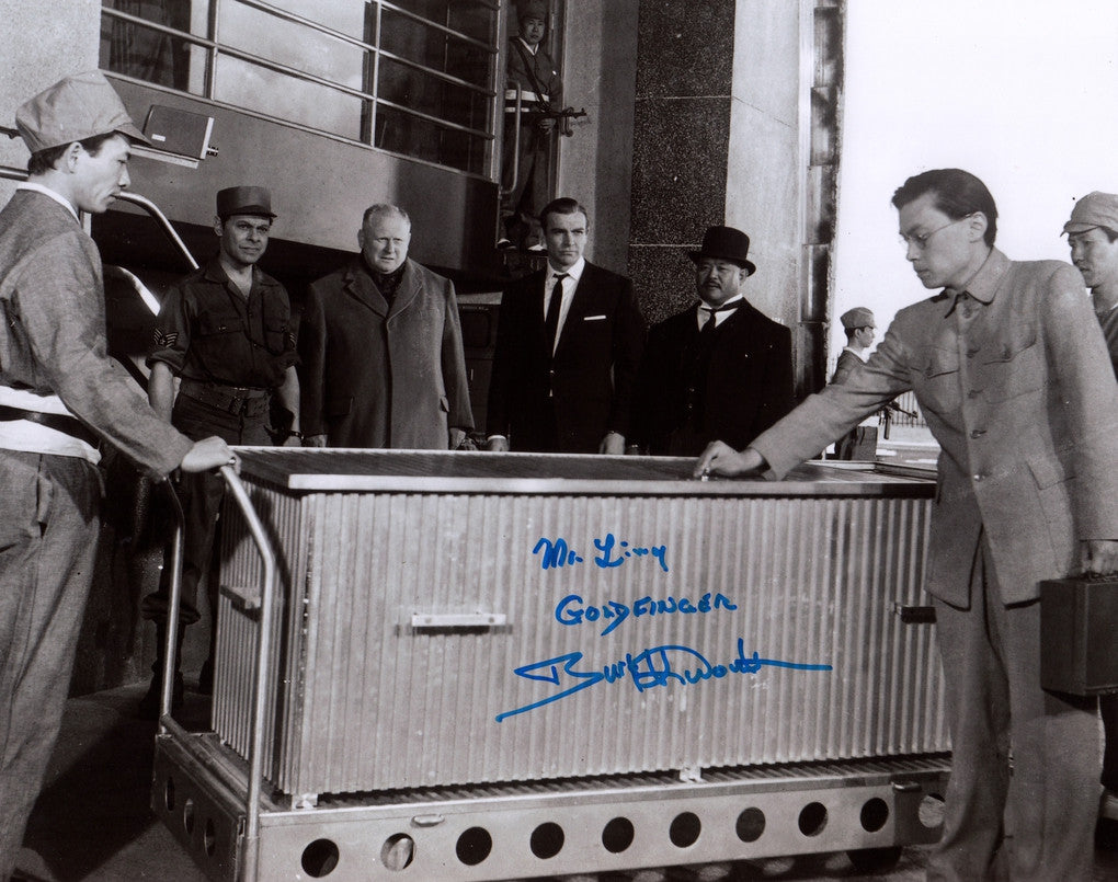 BURT KWOUK SIGNED IN PERSON PHOTO FROM THE JAMES BOND FILM GOLDFINGER