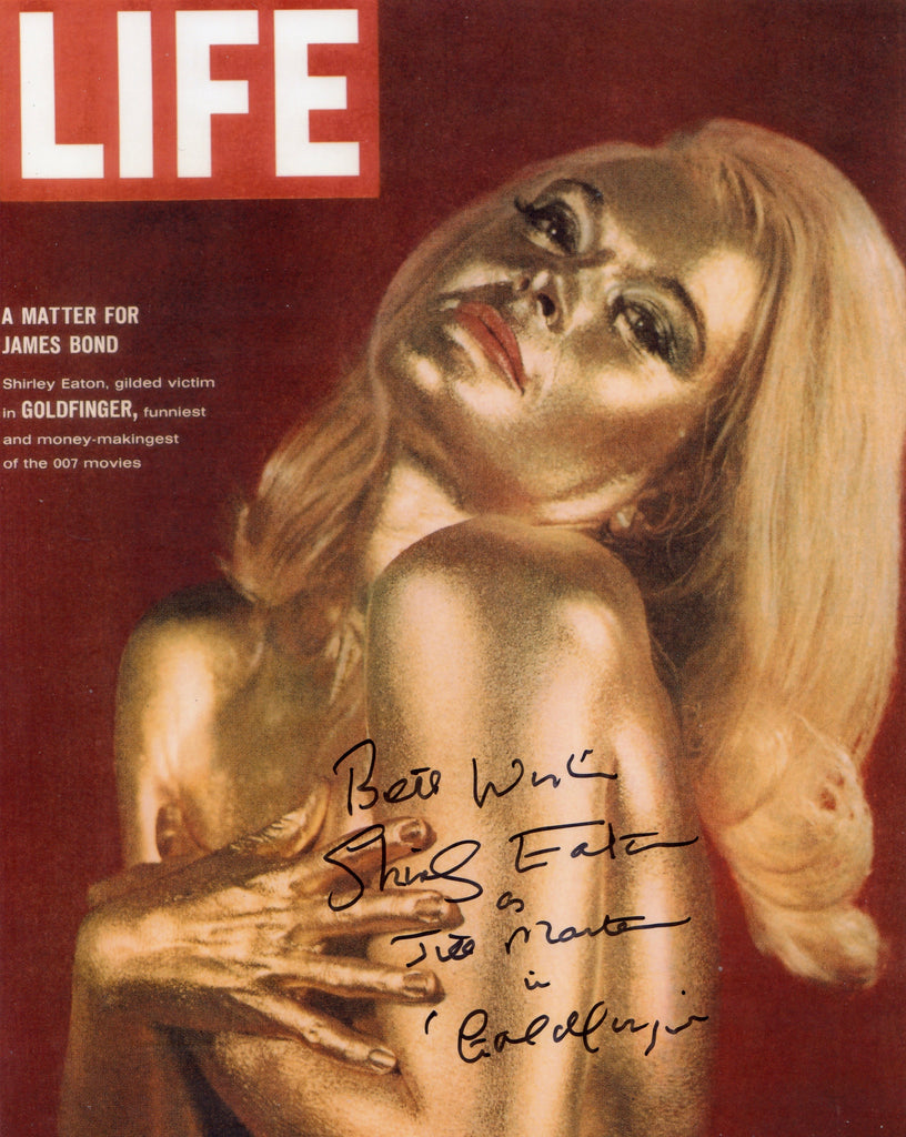 SHIRLEY EATON ON SET IN PERSON SIGNED PHOTO 1964 JAMES BOND FILM GOLDFINGER