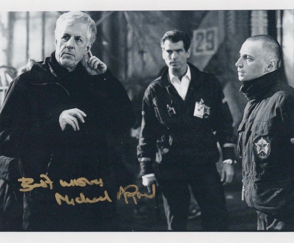 MICHAEL APTED IN PERSON SIGNED PHOTO FROM THE JAMES BOND FILM THE WORLD IS NOT ENOUGH