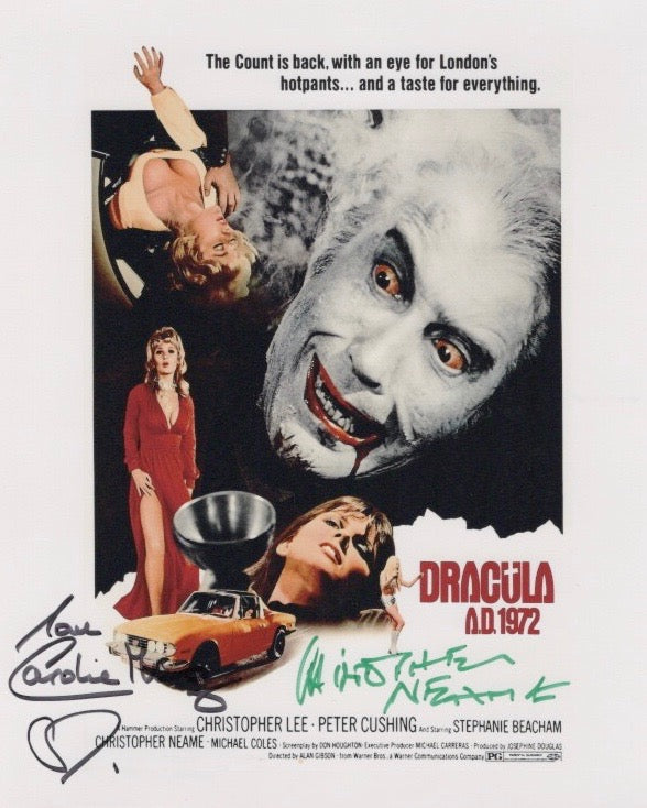 CAROLINE MUNRO & CHRISTOPHER NEAME SIGNED PHOTO FROM DRACULA A.D. 1972