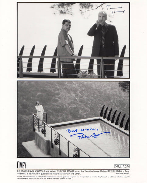 PETER FONDA AND TERENCE STAMP IN PERSON SIGNED ORIGINAL STILL FROM THE LIMEY