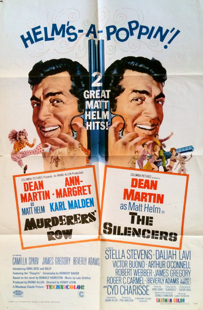 DEAN MARTIN MURDERERS ROW & THE SILENCERS COMBO ORIGINAL MOVIE POSTER