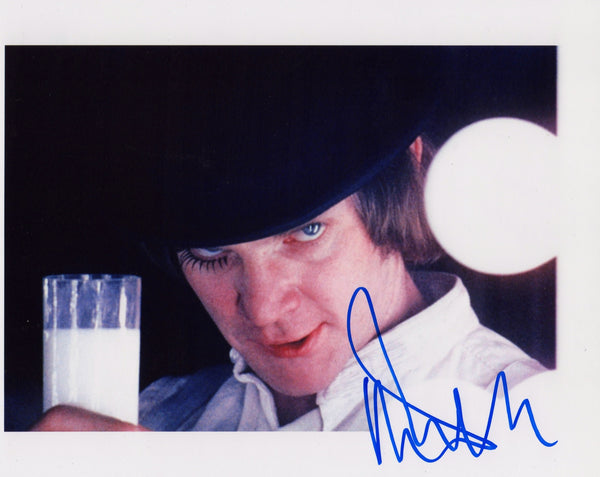 MALCOLM McDOWELL A CLOCKWORK ORANGE IN PERSON SIGNED SHOT