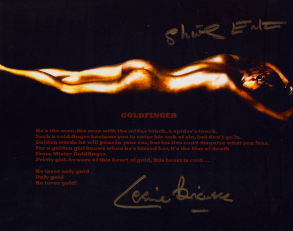 JAMES BOND GOLDFINGER,IN PERSON SIGNED BY SHIRLEY EATON & LESLIE BRICUSSE PHOTO