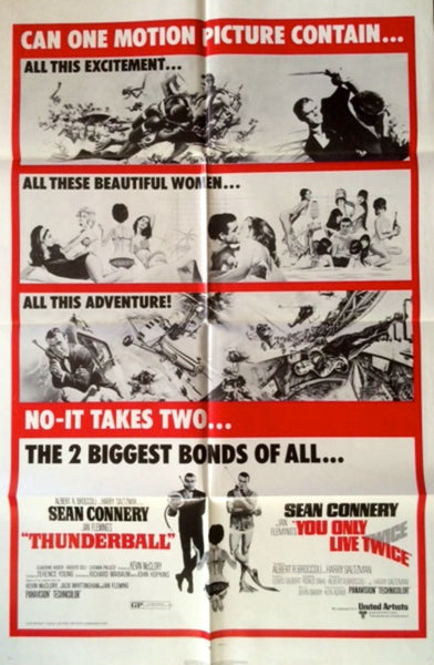 JAMES BOND THUNDERBALL & YOU ONLY LIVE TWICE COMBO POSTER