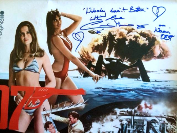 JAMES BOND THE SPY WHO LOVED ME ORIGINAL JAPANESE MOVIE POSTER,SIGNED IN PERSON BY CAROLINE MUNRO
